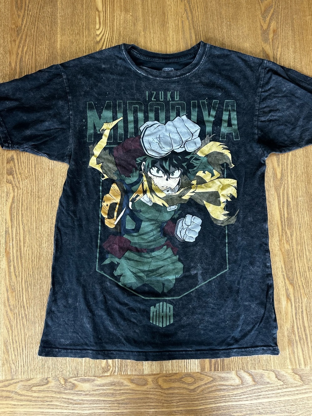 My Hero Academia Izuku Midoriya Black Graphic Adult Small Tee